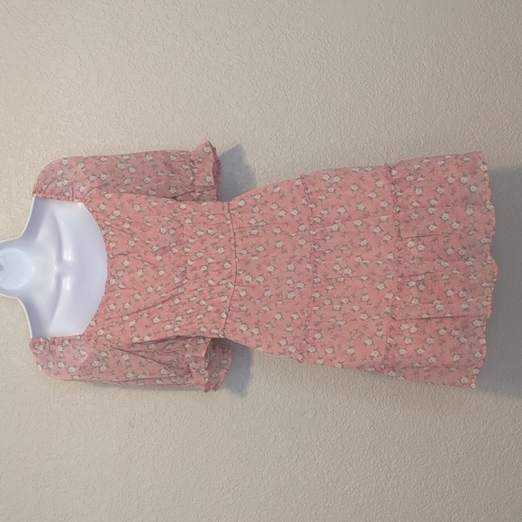 Trixxi pink puff sleeve on off shoulder tiered floral mini dress - Picture 9 of 10